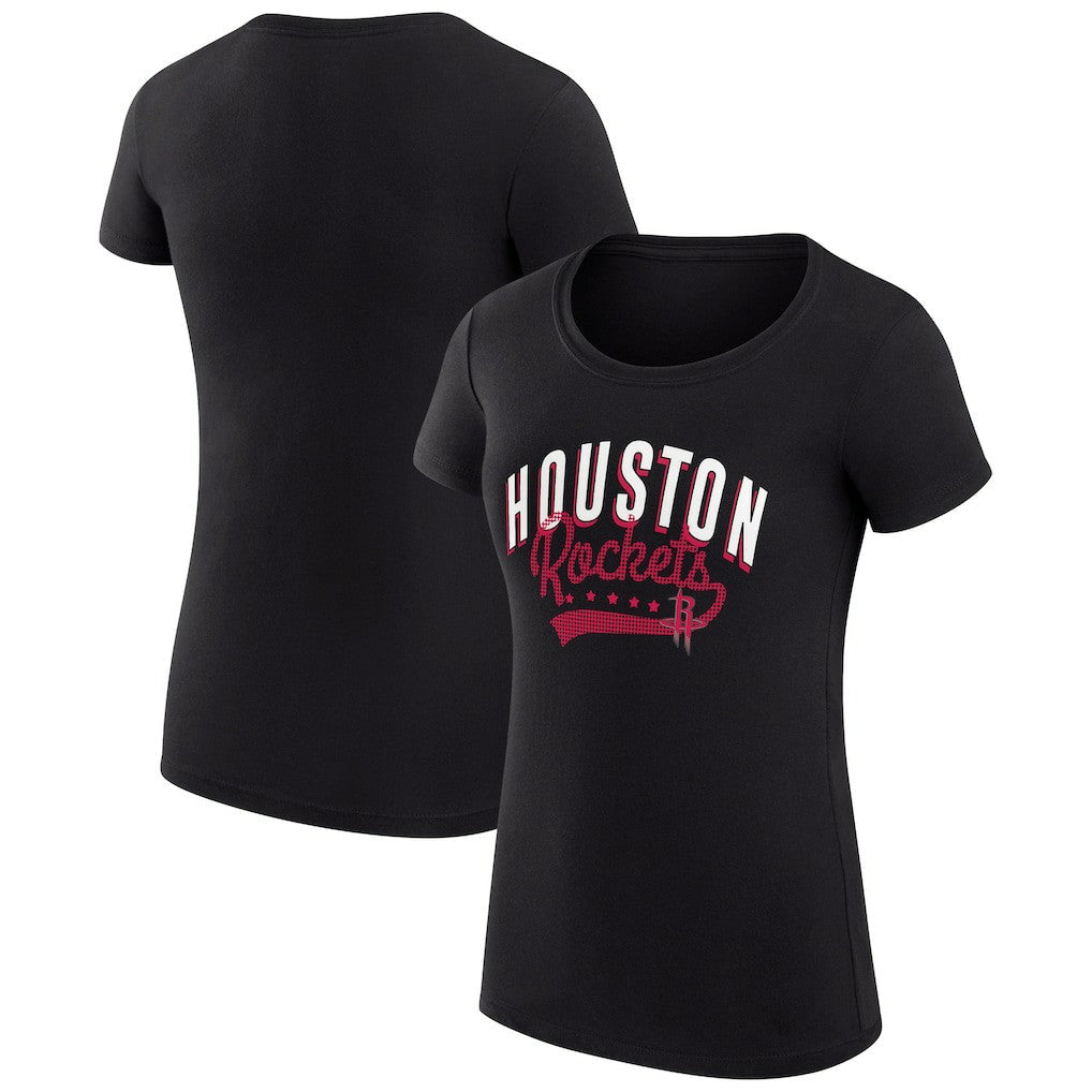Houston Rockets G-III 4Her by Carl Banks Women's Super-Slim Fit Lightweight Filigree Logo T-Shirt - Black on sale