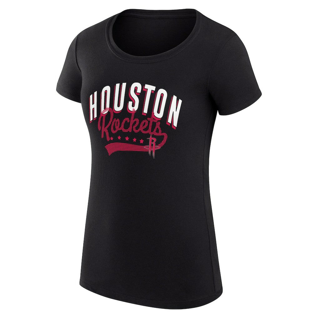 Houston Rockets G-III 4Her by Carl Banks Women's Super-Slim Fit Lightweight Filigree Logo T-Shirt - Black on sale
