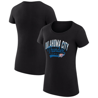 Oklahoma City Thunder G-III 4Her by Carl Banks Women's Super-Slim Fit Lightweight Filigree Logo T-Shirt - Black for sale
