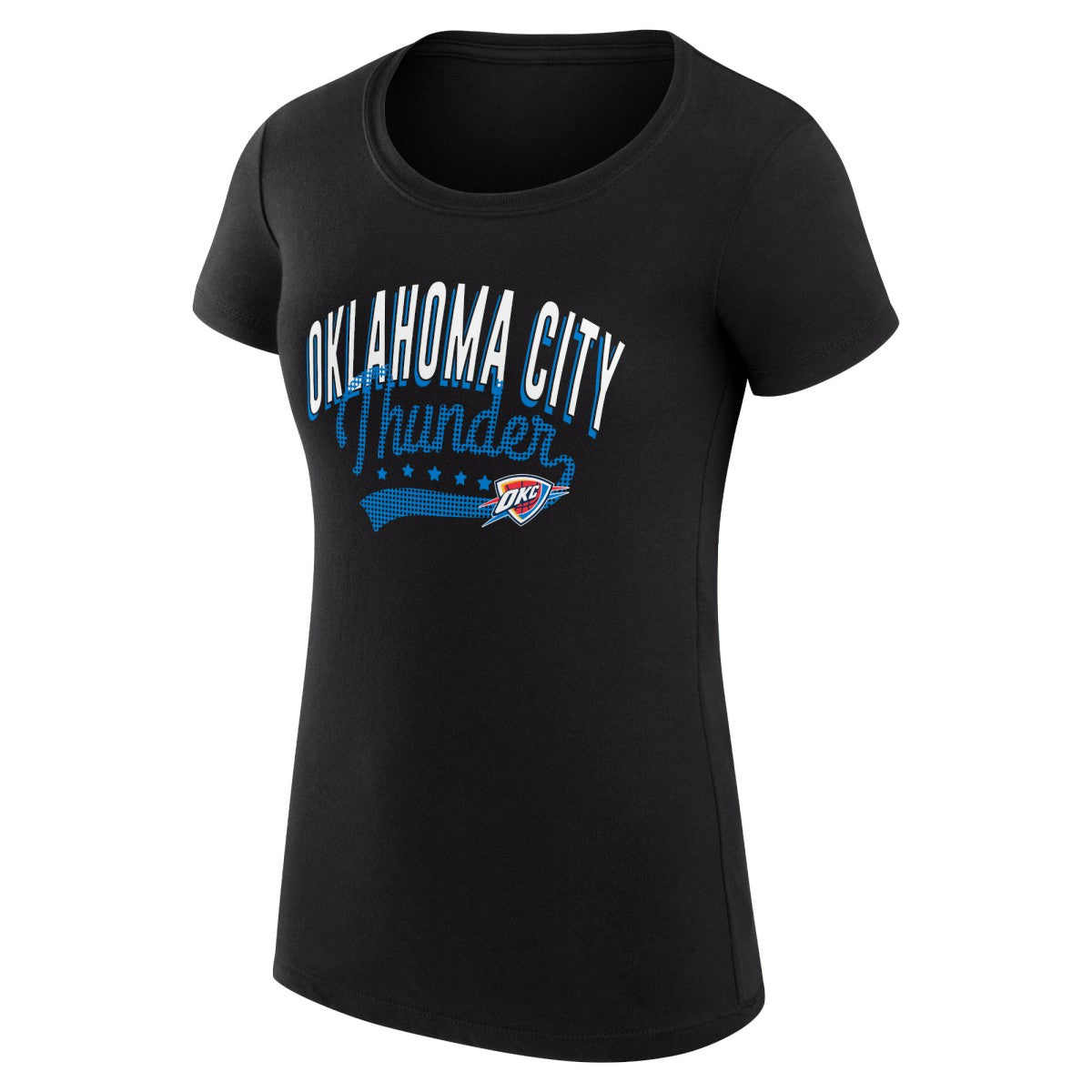 Oklahoma City Thunder G-III 4Her by Carl Banks Women's Super-Slim Fit Lightweight Filigree Logo T-Shirt - Black for sale