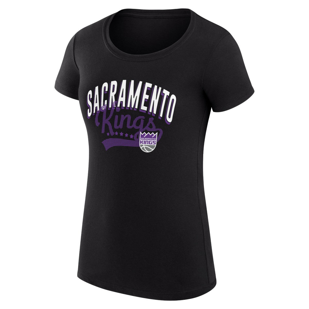 Sacramento Kings G-III 4Her by Carl Banks Women's Super-Slim Fit Lightweight Filigree Logo T-Shirt - Black discount