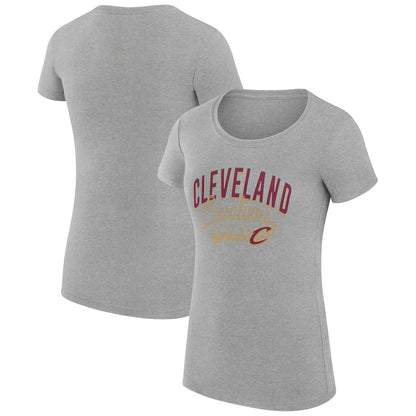 Cleveland Cavaliers G-III 4Her by Carl Banks Women's Super-Slim Fit Lightweight Filigree Logo T-Shirt - Heather Gray outlet