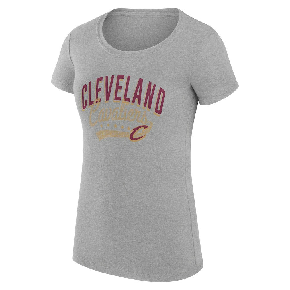 Cleveland Cavaliers G-III 4Her by Carl Banks Women's Super-Slim Fit Lightweight Filigree Logo T-Shirt - Heather Gray outlet