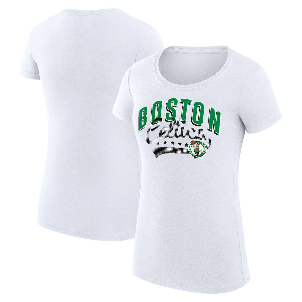 Boston Celtics G-III 4Her by Carl Banks Women's Super-Slim Fit Lightweight Filigree Logo T-Shirt - White online
