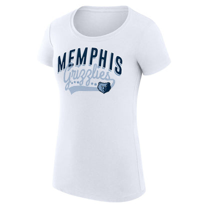 Memphis Grizzlies G-III 4Her by Carl Banks Women's Super-Slim Fit Lightweight Filigree Logo T-Shirt - White sale
