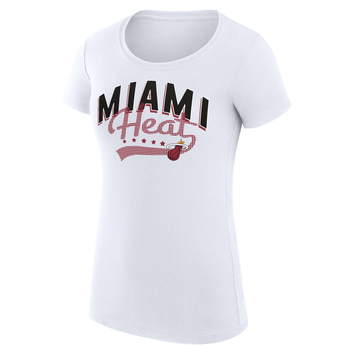 Miami Heat G-III 4Her by Carl Banks Women's Super-Slim Fit Lightweight Filigree Logo T-Shirt - White shop