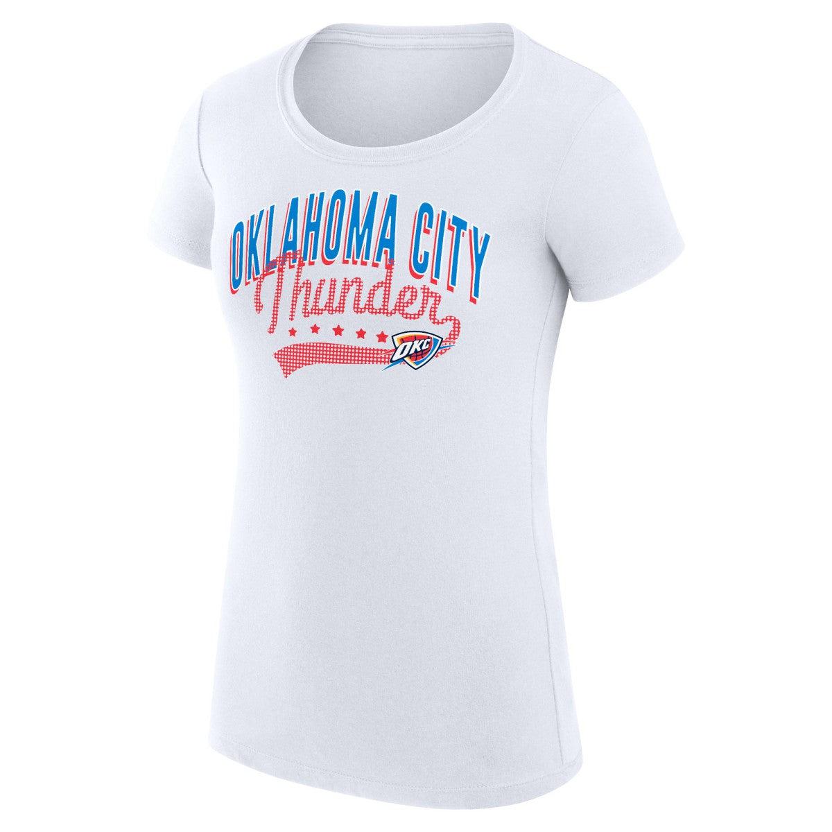 Oklahoma City Thunder G-III 4Her by Carl Banks Women's Super-Slim Fit Lightweight Filigree Logo T-Shirt - White cheap