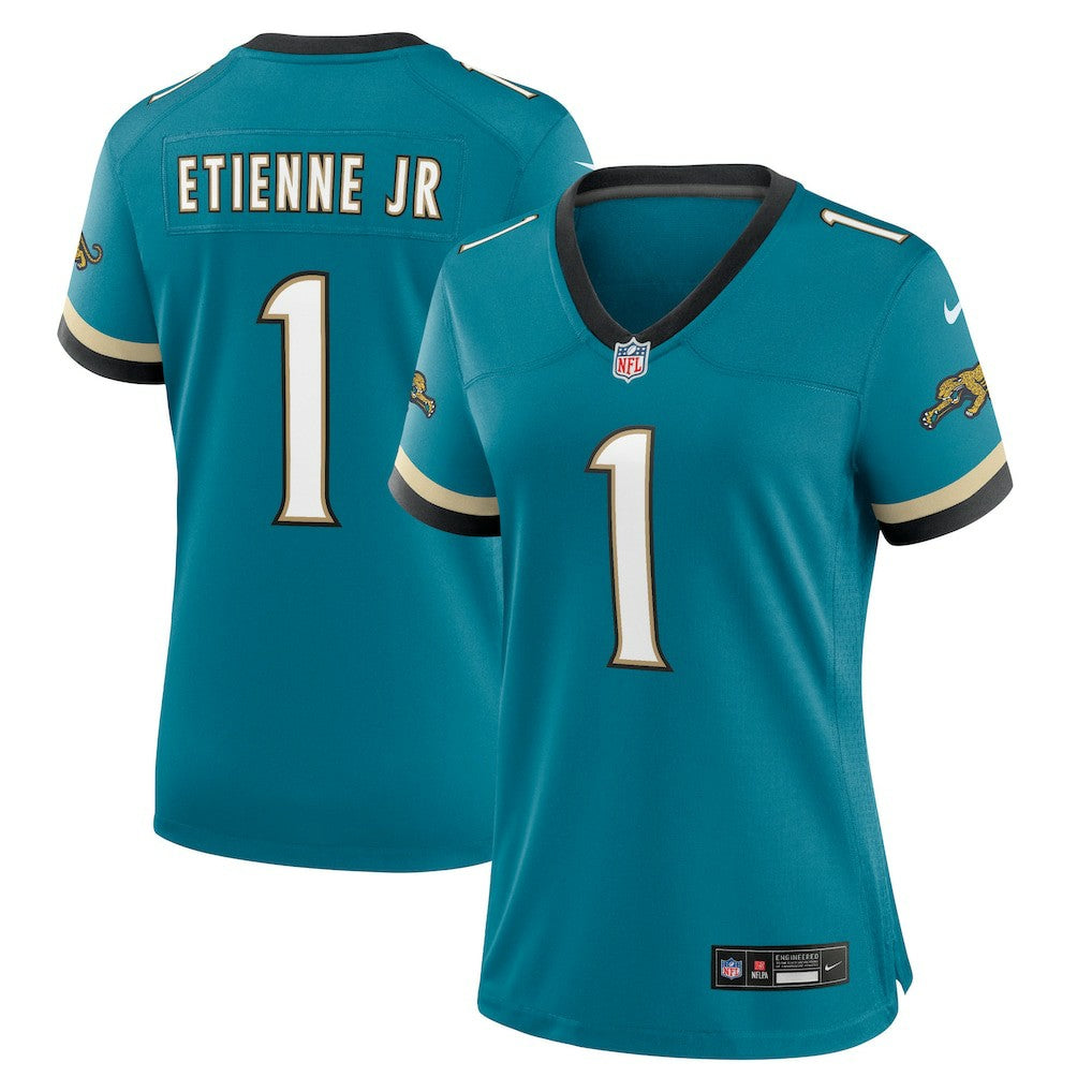 Travis Etienne Jr Jacksonville Jaguars Women's Prowler Throwback Game Jersey - Teal | Nike discount