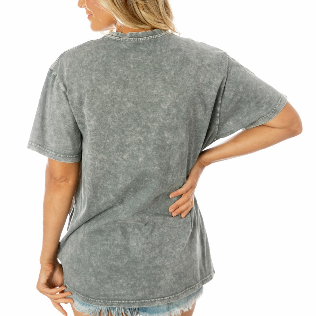 Denver Broncos Gameday Couture Women's Tackle Titan Boyfriend Washed T-Shirt - Gray cheap