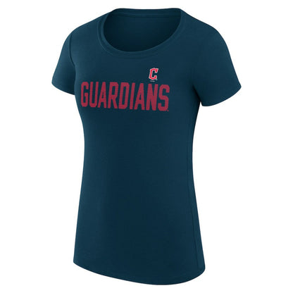 Cleveland Guardians G-III 4Her by Carl Banks Women's Super-Slim Fit Lightweight Dot Print T-Shirt - Navy