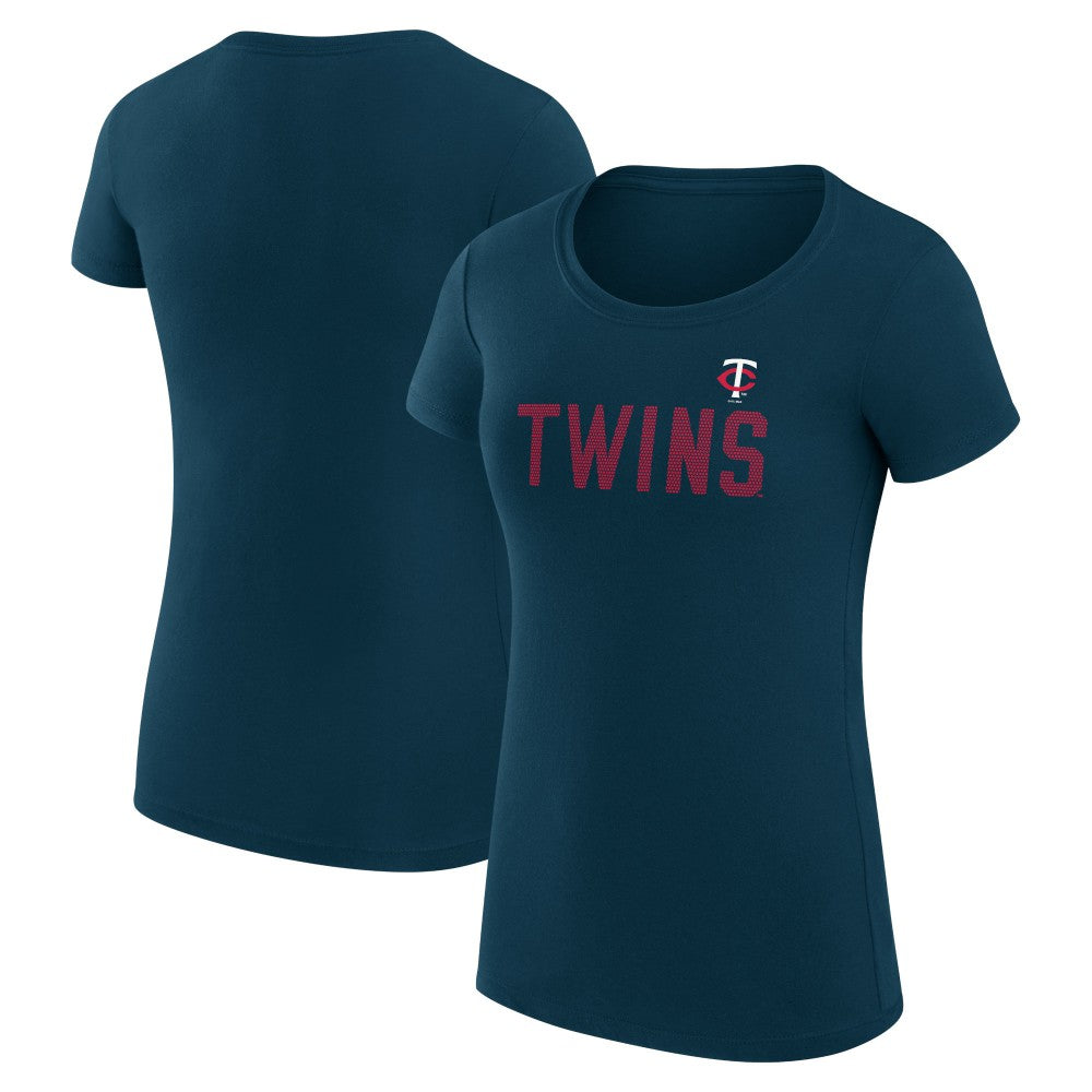 Minnesota Twins G-III 4Her by Carl Banks Women's Super-Slim Fit Lightweight Dot Print T-Shirt - Navy