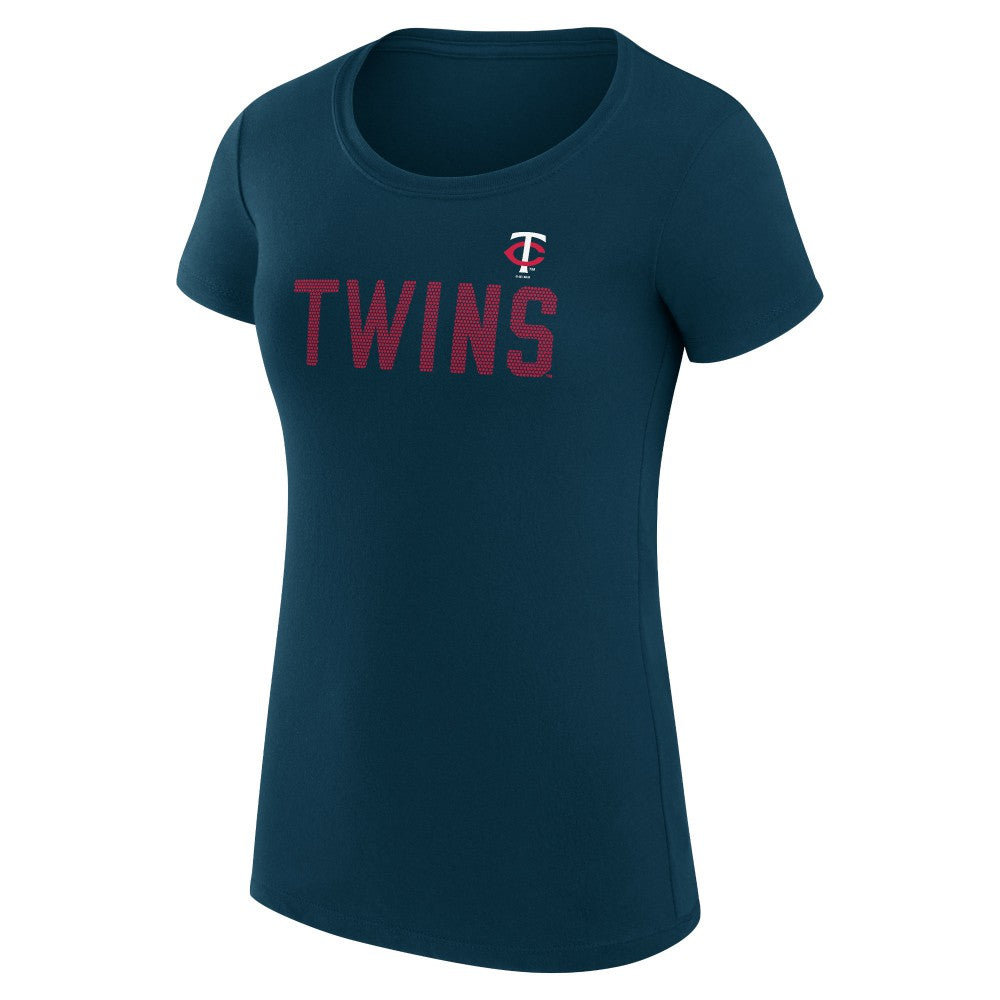 Minnesota Twins G-III 4Her by Carl Banks Women's Super-Slim Fit Lightweight Dot Print T-Shirt - Navy