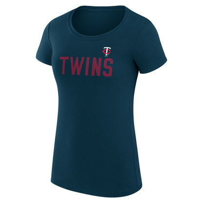 Minnesota Twins G-III 4Her by Carl Banks Women's Super-Slim Fit Lightweight Dot Print T-Shirt - Navy