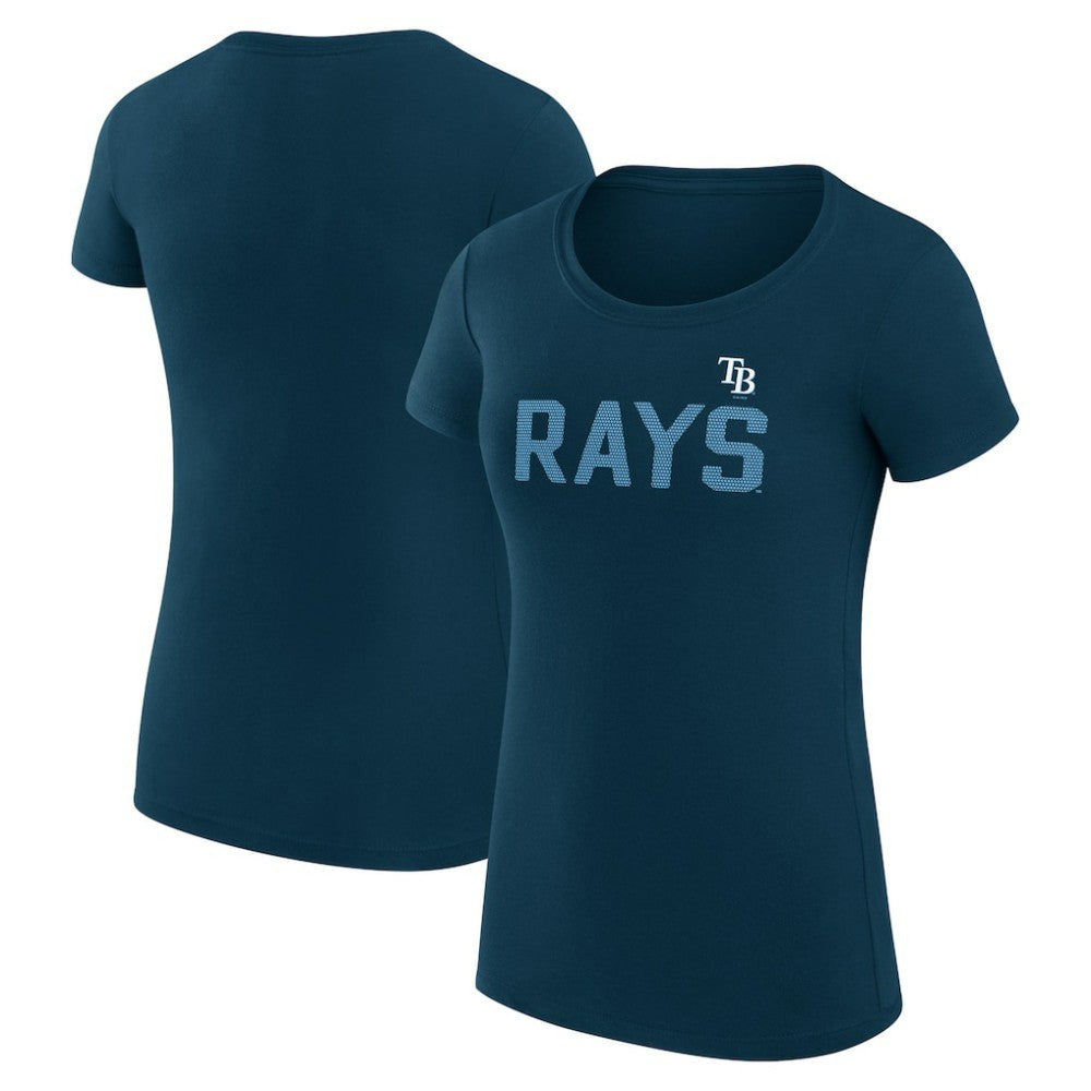 Tampa Bay Rays G-III 4Her by Carl Banks Women's Super-Slim Fit Lightweight Dot Print T-Shirt - Navy