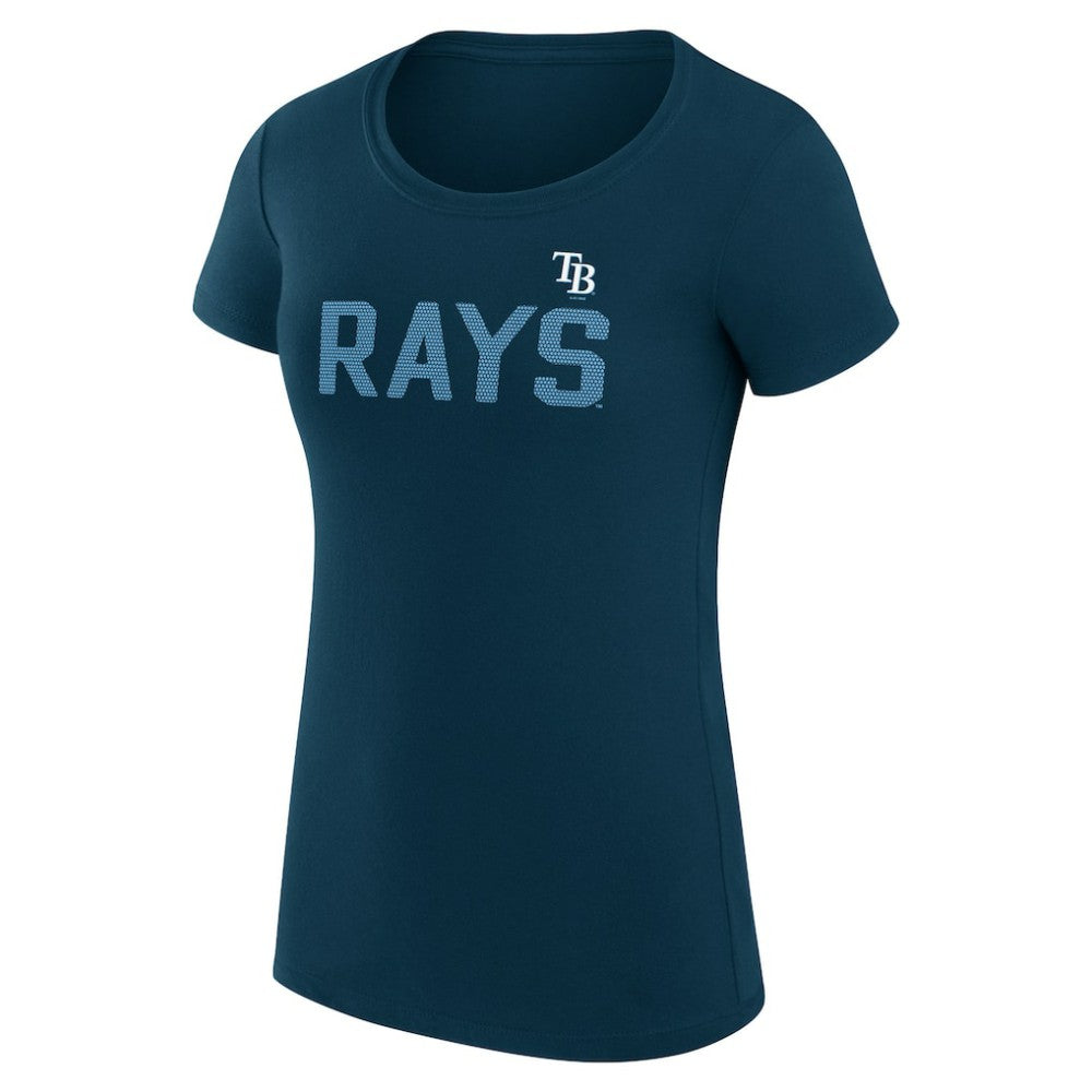 Tampa Bay Rays G-III 4Her by Carl Banks Women's Super-Slim Fit Lightweight Dot Print T-Shirt - Navy