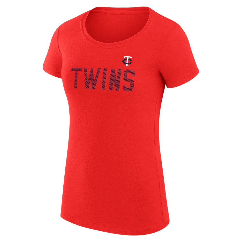 Minnesota Twins G-III 4Her by Carl Banks Women's Super-Slim Fit Lightweight Dot Print T-Shirt - Red
