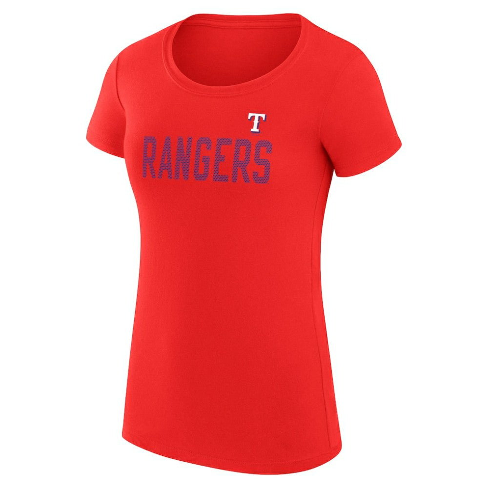 Texas Rangers G-III 4Her by Carl Banks Women's Super-Slim Fit Lightweight Dot Print T-Shirt - Red
