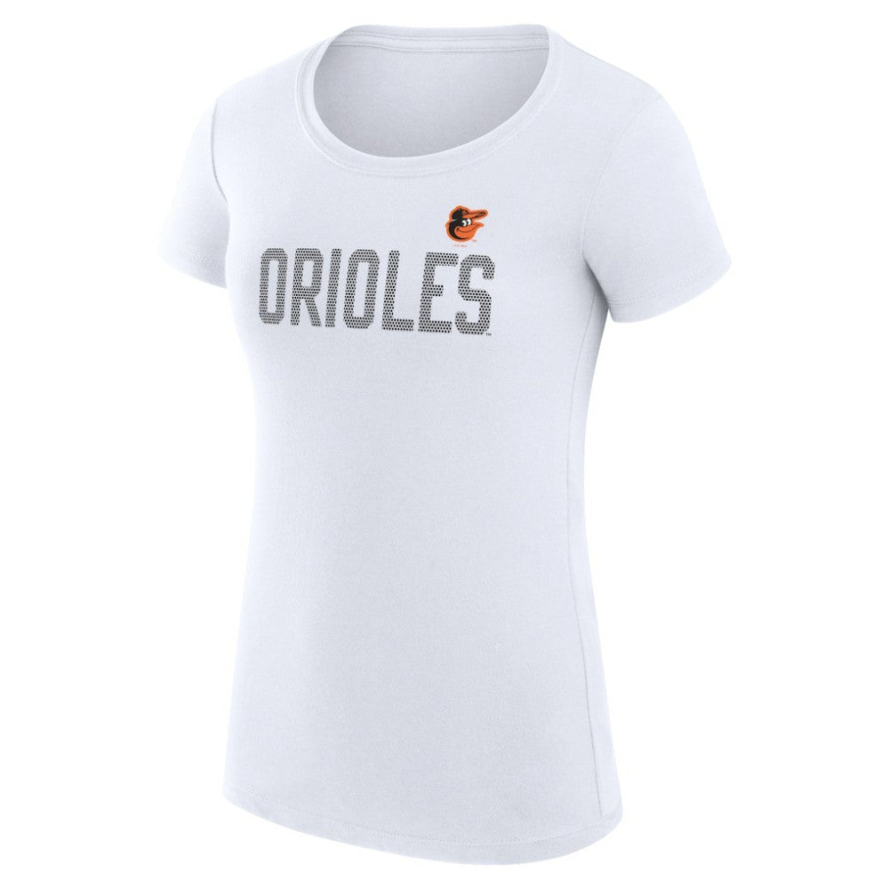 Baltimore Orioles G-III 4Her by Carl Banks Women's Super-Slim Fit Lightweight Dot Print T-Shirt - White