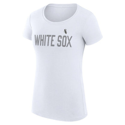 Chicago White Sox G-III 4Her by Carl Banks Women's Super-Slim Fit Lightweight Dot Print T-Shirt - White