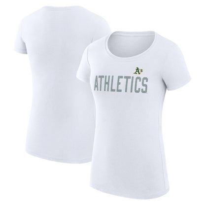 Athletics G-III 4Her by Carl Banks Women's Super-Slim Fit Lightweight Dot Print T-Shirt - White
