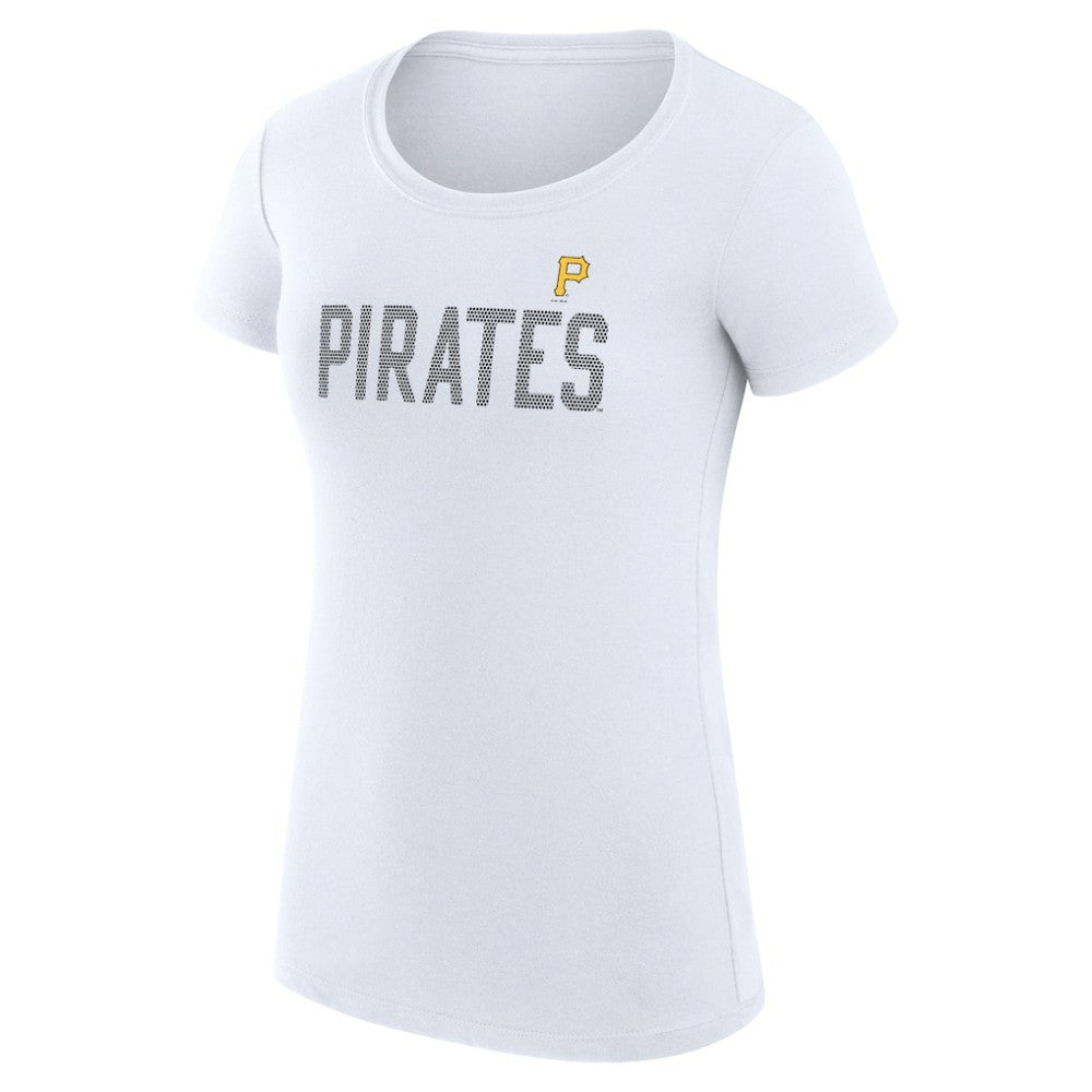 Pittsburgh Pirates G-III 4Her by Carl Banks Women's Super-Slim Fit Lightweight Dot Print T-Shirt - White