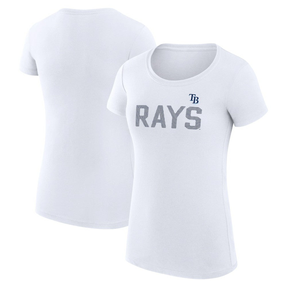 Tampa Bay Rays G-III 4Her by Carl Banks Women's Super-Slim Fit Lightweight Dot Print T-Shirt - White