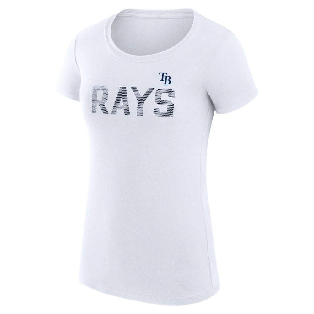Tampa Bay Rays G-III 4Her by Carl Banks Women's Super-Slim Fit Lightweight Dot Print T-Shirt - White