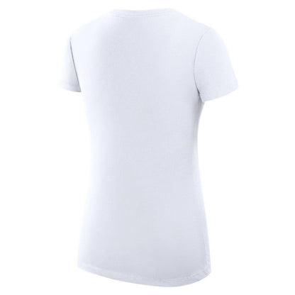 Miami Marlins G-III 4Her by Carl Banks Women's Super-Slim Fit Lightweight Dot Print V-Neck T-Shirt - White