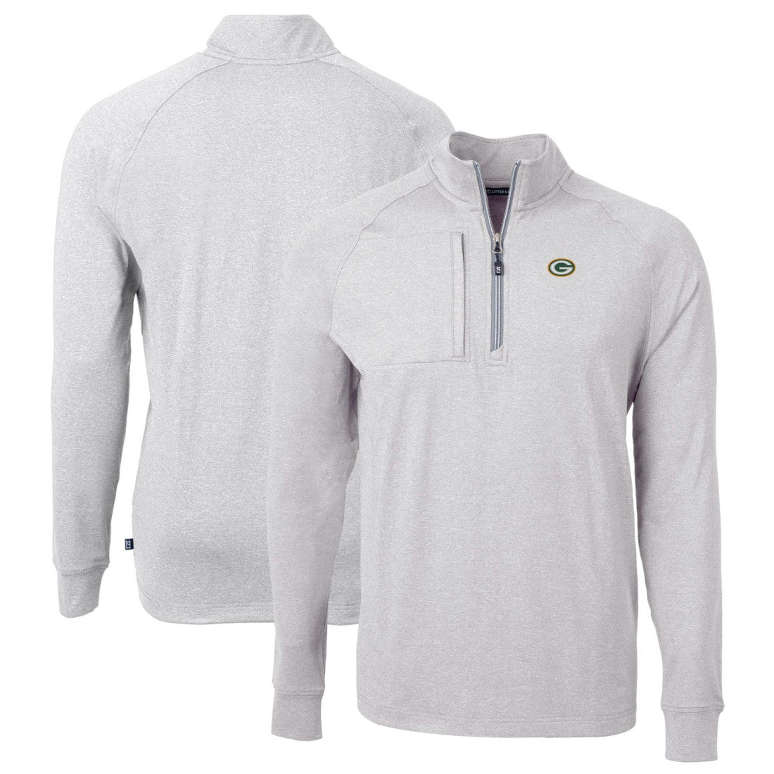 Green Bay Packers Cutter & Buck Big & Tall Adapt Eco Knit Quarter-Zip Pullover Top - Heather Gray cheap