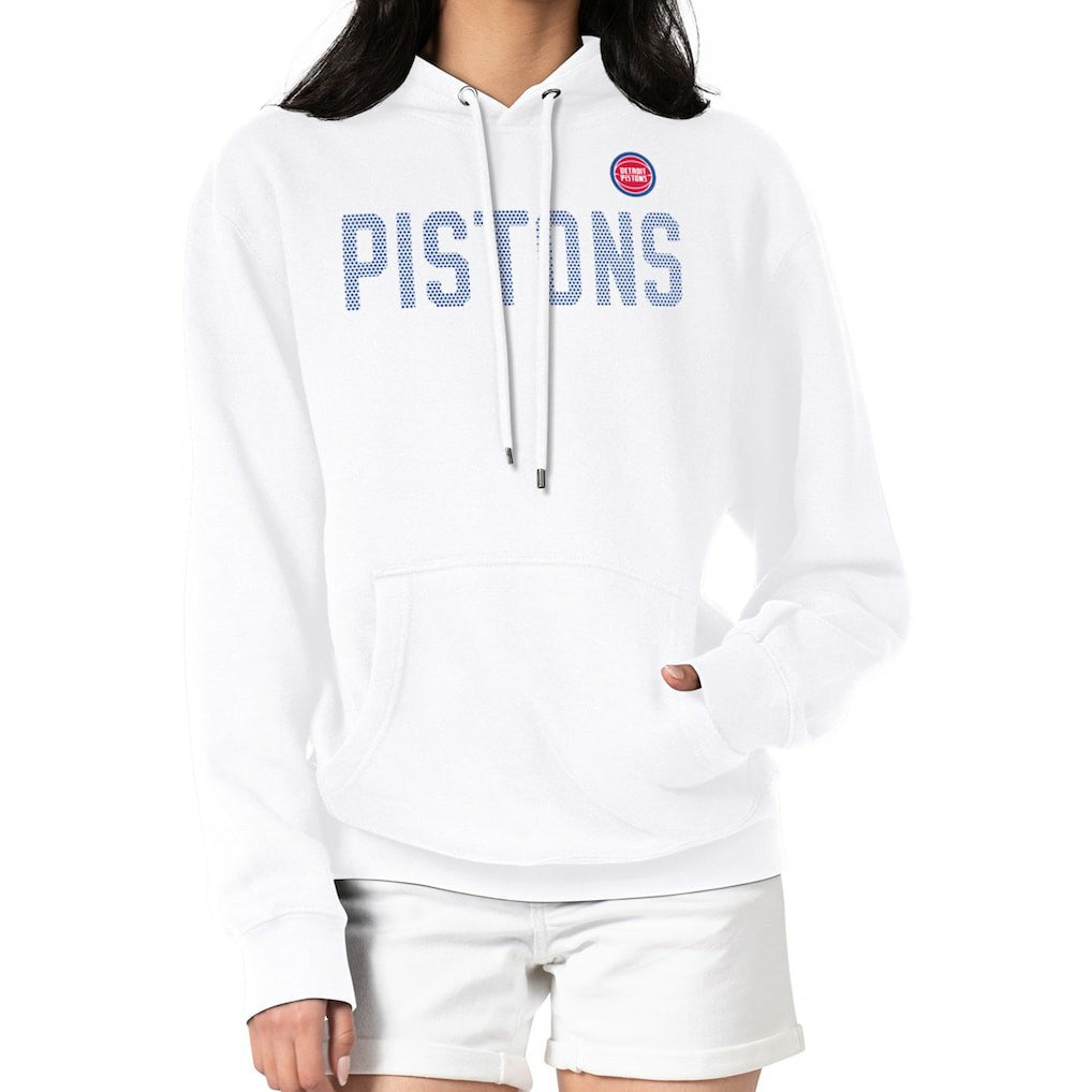 Detroit Pistons G-III 4Her by Carl Banks Women's Dot Print Pullover Hoodie sale - White online