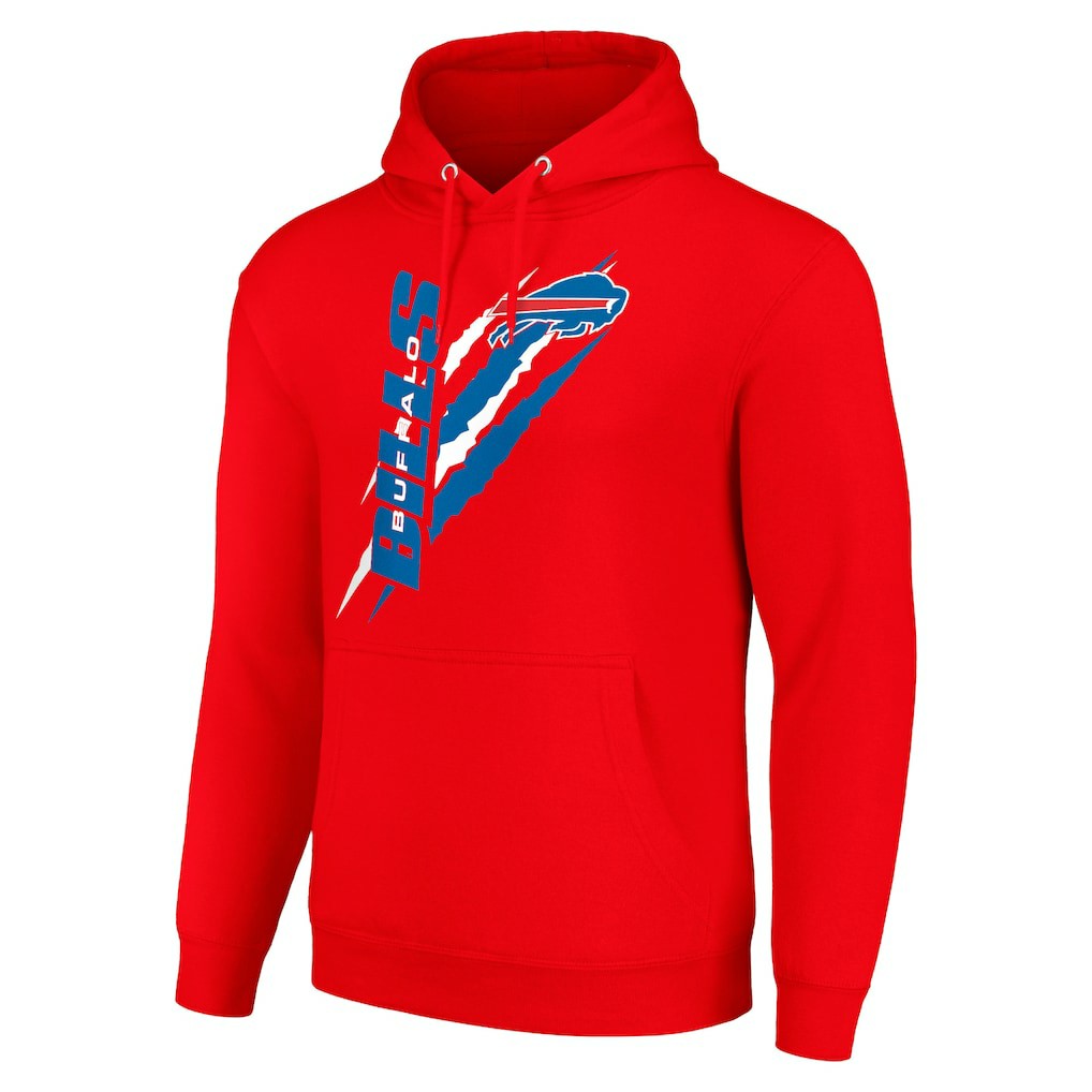 Buffalo Bills Starter Unisex Color Scratch Fleece Pullover Hoodie - Red online