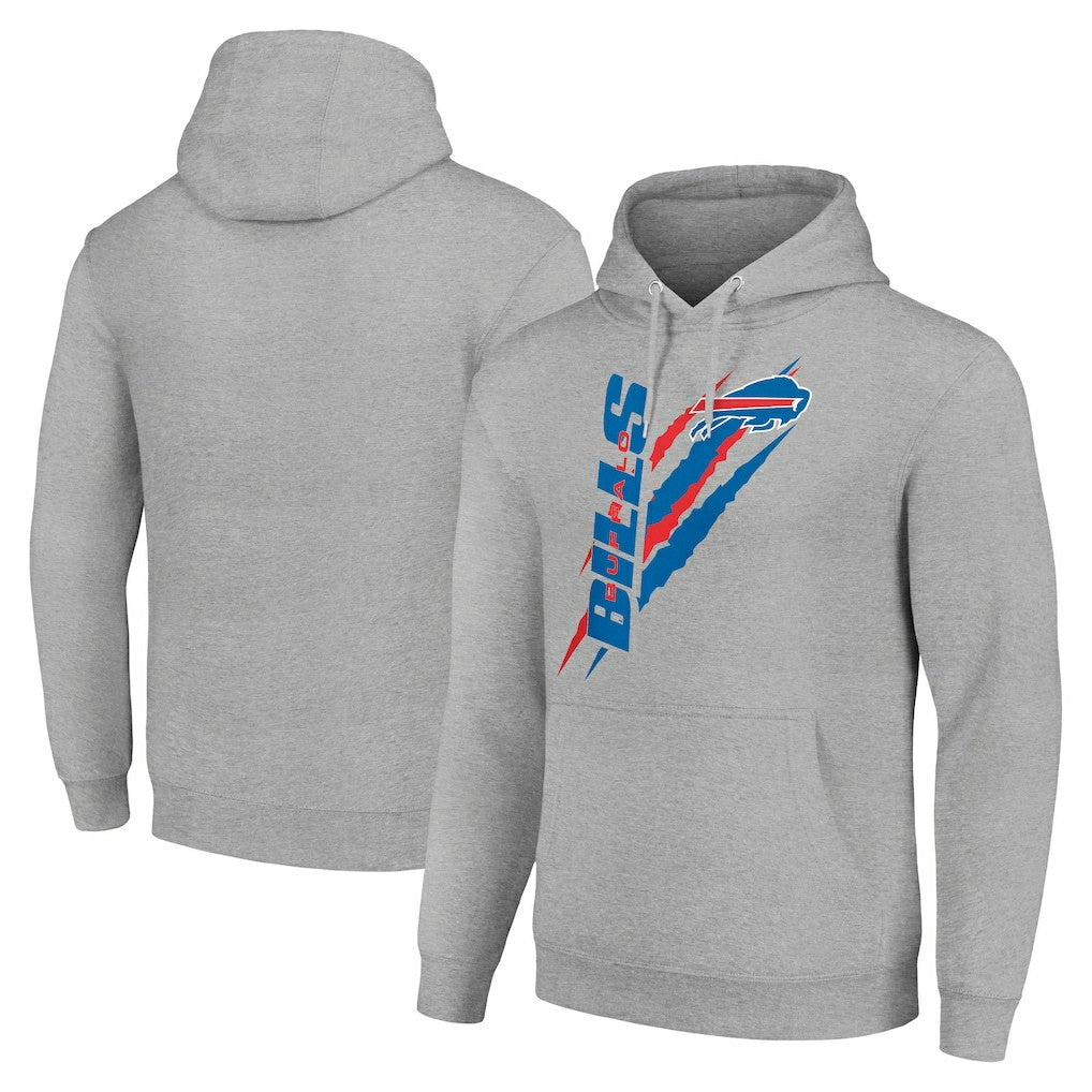 Buffalo Bills Starter Unisex Color Scratch Fleece Pullover Hoodie - Heather Gray cheap
