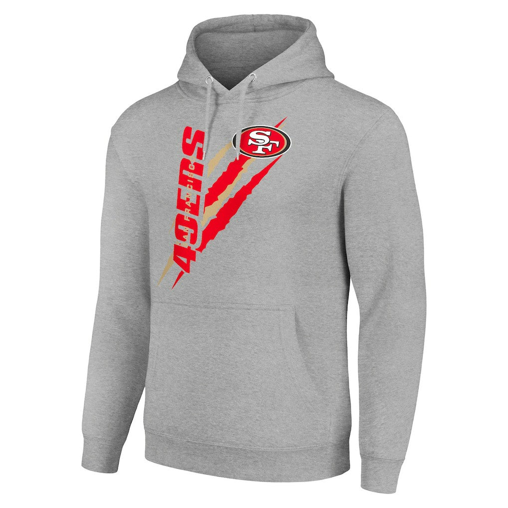 San Francisco 49ers Starter Unisex Color Scratch Fleece Pullover Hoodie - Heather Gray for sale