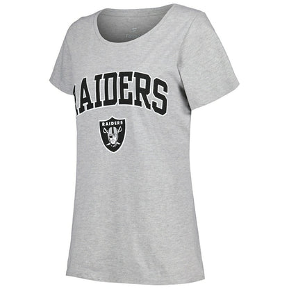 Las Vegas Raiders Women's Plus Size Arch Over Logo T-Shirt - Heather Gray sale