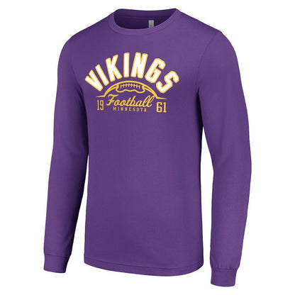 Minnesota Vikings Starter Half Ball Team Long Sleeve T-Shirt - Purple on sale