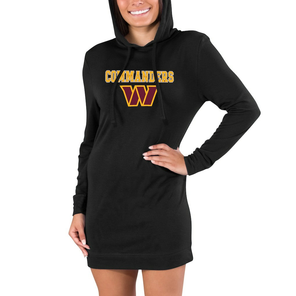 Washington Commanders Concepts Sport Women's Gather Long Sleeve Hoodie Nightshirt - Black on sale