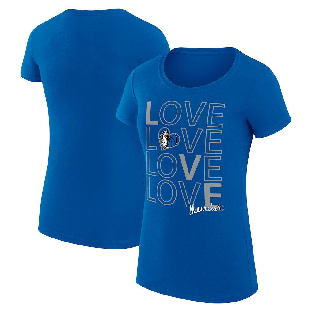 Dallas Mavericks G-III 4Her by Carl Banks Women's Super-Slim Fit Lightweight Basketball Love T-Shirt sale - Royal sale