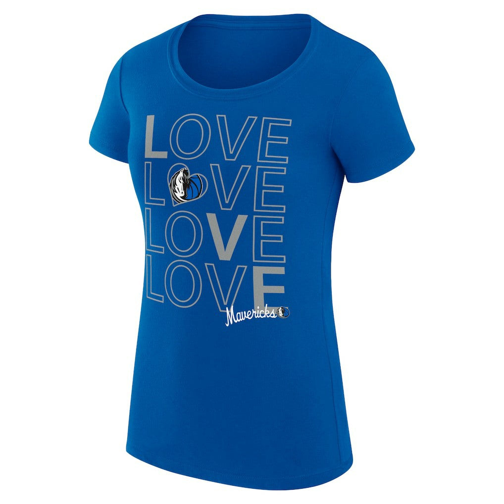 Dallas Mavericks G-III 4Her by Carl Banks Women's Super-Slim Fit Lightweight Basketball Love T-Shirt sale - Royal sale