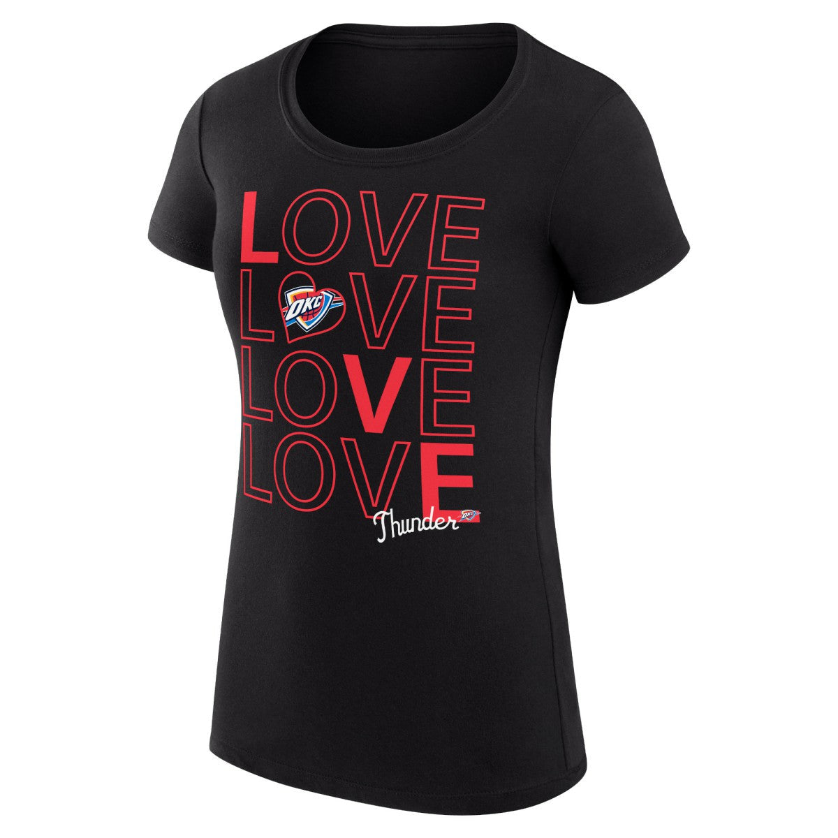 Oklahoma City Thunder G-III 4Her by Carl Banks Women's Super-Slim Fit Lightweight Basketball Love T-Shirt - Black for sale