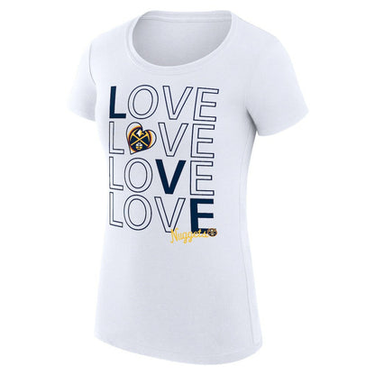 Denver Nuggets G-III 4Her by Carl Banks Women's Super-Slim Fit Lightweight Basketball Love T-Shirt sale - White on sale