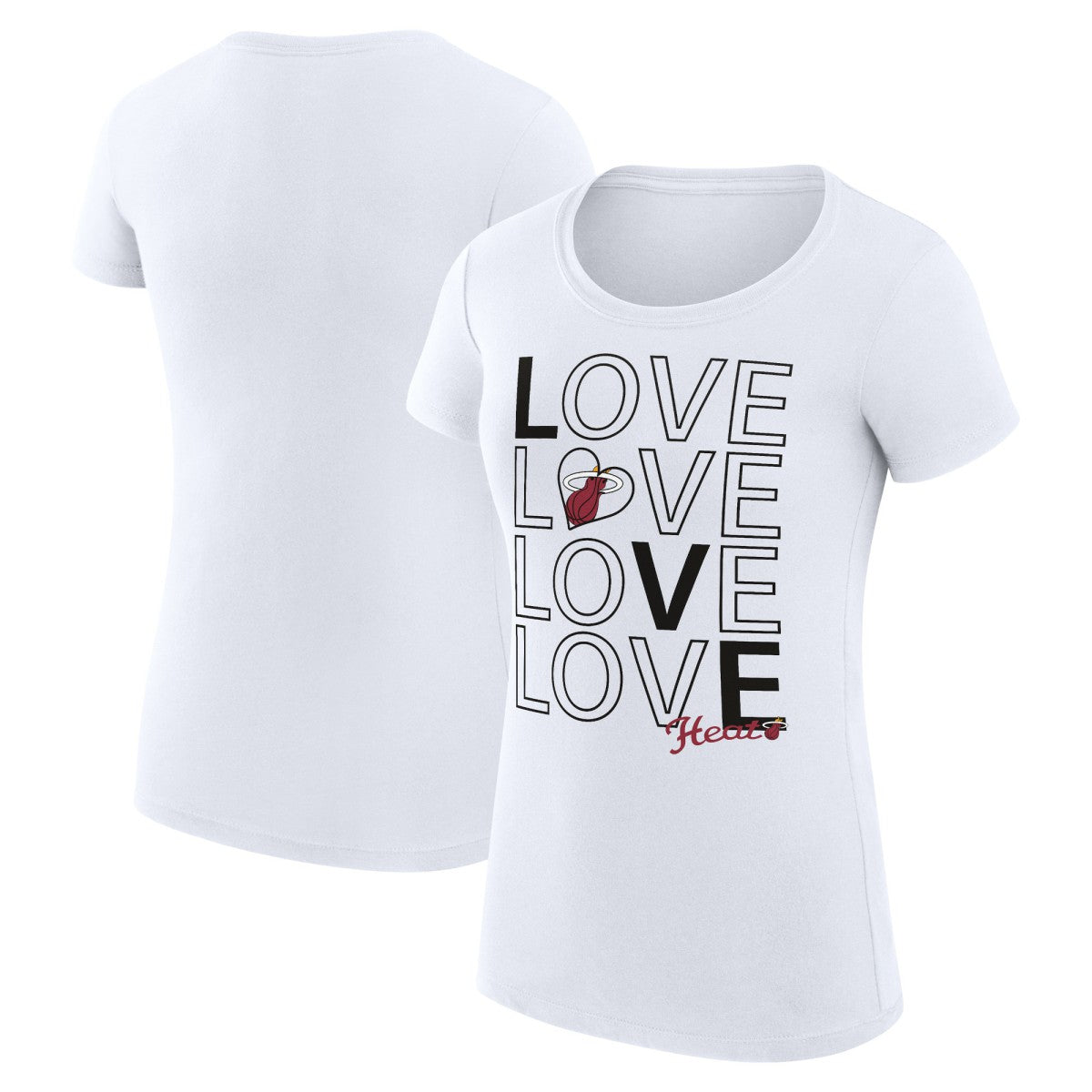 Miami Heat G-III 4Her by Carl Banks Women's Super-Slim Fit Lightweight Basketball Love T-Shirt - White shop