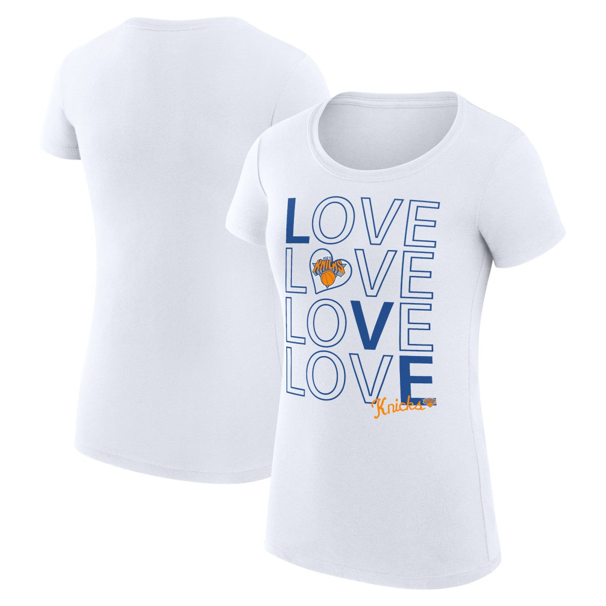 New York Knicks G-III 4Her by Carl Banks Women's Super-Slim Fit Lightweight Basketball Love T-Shirt - White cheap