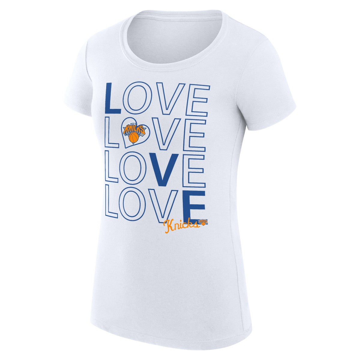 New York Knicks G-III 4Her by Carl Banks Women's Super-Slim Fit Lightweight Basketball Love T-Shirt - White cheap