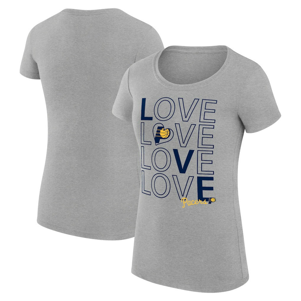 Indiana Pacers G-III 4Her by Carl Banks Women's Super-Slim Fit Lightweight Basketball Love T-Shirt - Heather Gray shop