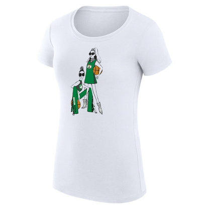Boston Celtics G-III 4Her by Carl Banks Women's Super-Slim Fit Lightweight Basketball Girls T-Shirt - White for sale