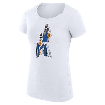 New York Knicks G-III 4Her by Carl Banks Women's Super-Slim Fit Lightweight Basketball Girls T-Shirt - White outlet