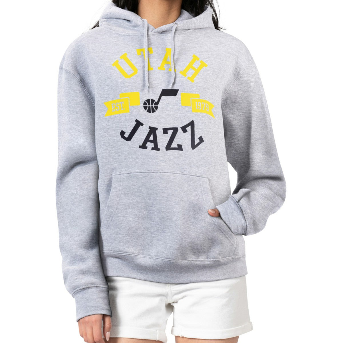 Utah Jazz G-III 4Her by Carl Banks Women's City Pullover Hoodie - Heather Gray cheap