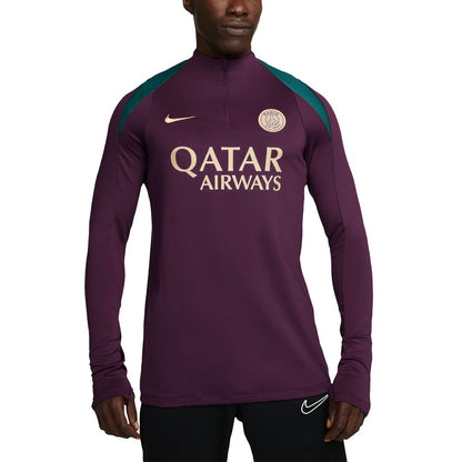 Paris Saint-Germain 2024/25 Strike Drill Performance Quarter-Zip Long Sleeve Top - Burgundy | Nike shop