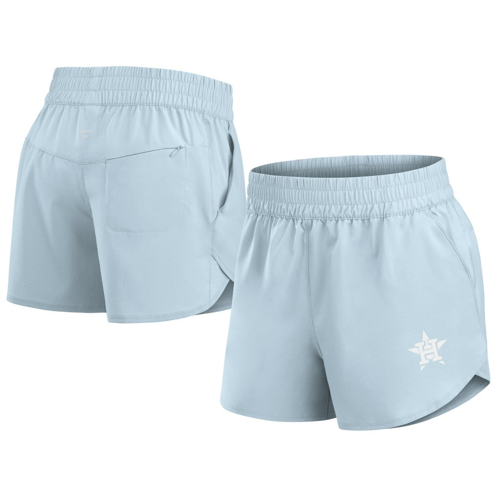 Houston Astros Women's Studio Woven Vibe Shorts - Light Blue