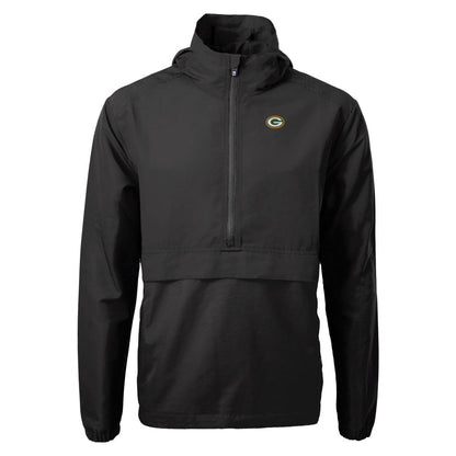 Green Bay Packers Cutter & Buck Charter Eco Recycled Anorak Half-Zip Jacket - Black cheap